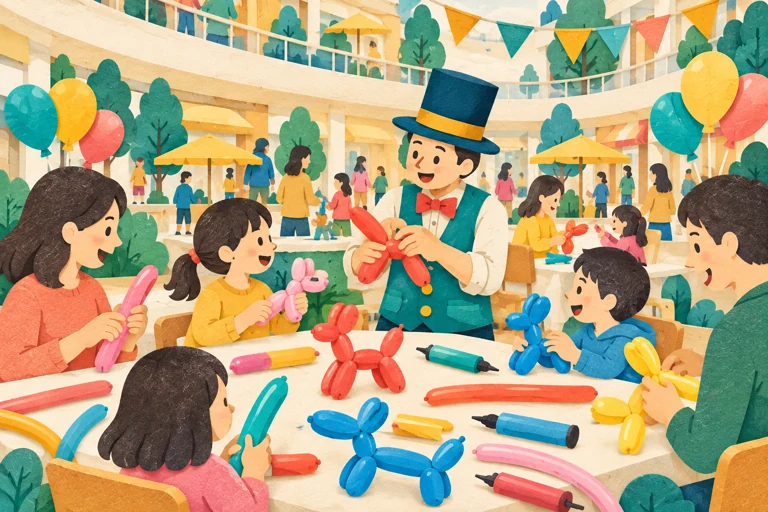 バルーンアート教室を検討するためのイメージイラスト